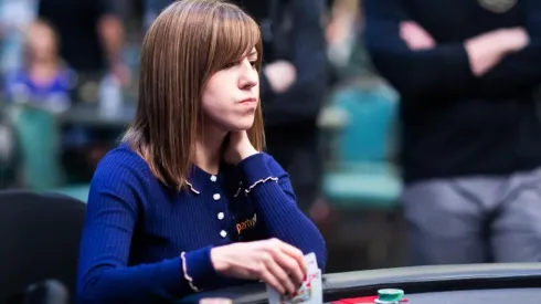 Kristen Bicknell em ação durante o PCA PSPC 2019 (Foto: Neil Stoddart/Divulgação PokerStars)