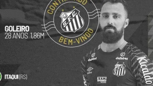 Goleiro Jandrei é anunciado como novo reforço do Santos. (Foto: Reprodução Twitter)