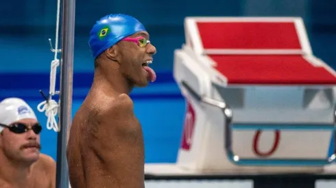 A troca de estilo durante o nado (que é permitido na prova) foi a técnica escolhida por Gabriel.