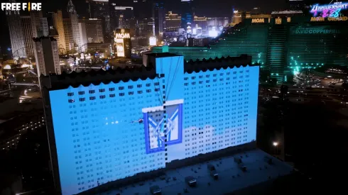 Foram mais de 14 mil metros cobertos pela projeção de Free Fire