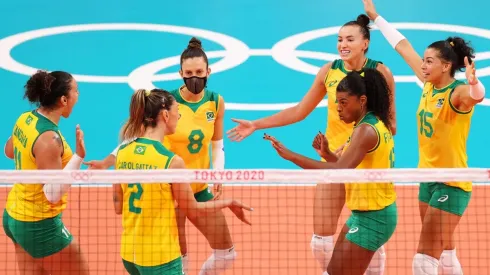 A Seleção feminina de vôlei. (Foto: Getty Images)