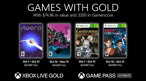 Aaero e Castlevania: Harmony of Despair são destaques do Xbox Games with Gold de outubro