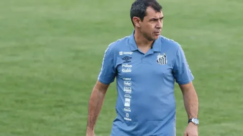 Fabio Carille orienta a equipe na beirada do campo em partida contra o Juventude. Em casa, Santos contará com a torcida contra o Grêmio (Luiz Erbes/AGIF)