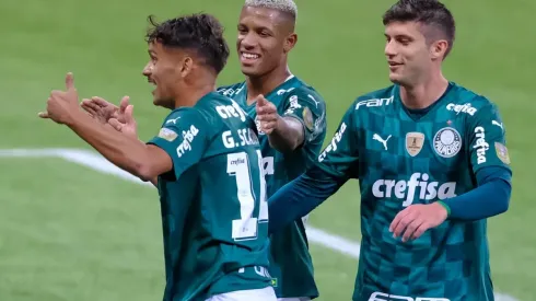 Jogadores do Palmeiras comemoram gol contra o Bahia, no primeiro turno (Foto: Marcello Zambrana/AGIF)