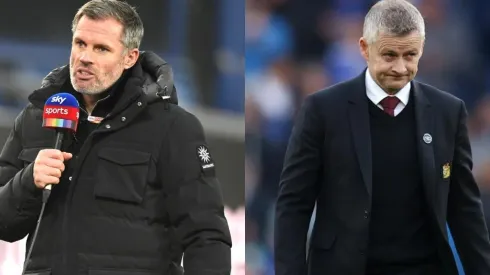 Jamie Carragher e Ole Gunnar Solskjaer: ex-jogadores se estranham as vésperas do clássico (Getty Images)