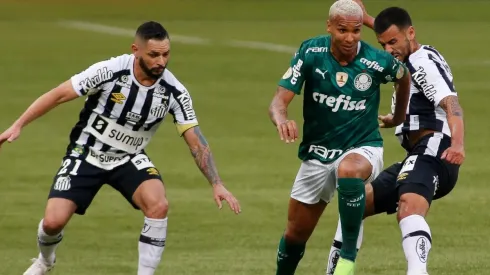 Palmeiras e Santos, em campo pelo Brasileirão (Foto: Getty Images)
