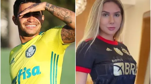 Montagem: fotos de César Greco / @carolinaportaluppi - Dudu não deixou barato e trocou provocação a filha de Renato Gaúcho após tri da Libertadores