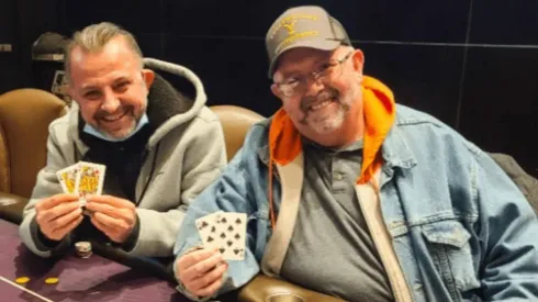 Jogadores que participaram da bad beat jackpot (Foto: Reprodução/MGM Grand Detroit)