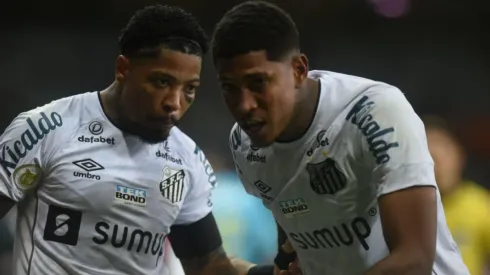 Foto: Ivan Storti/Santos FC - Raniel ao lado de Marinho