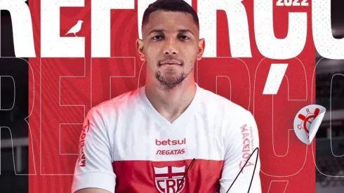 Foto: (Twitter Oficial CRB/@CRBoficial/Divulgação) - Yago Henrique é o mais novo reforço do CRB para 2022
