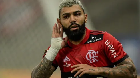 Gabriel Barbosa comemora gol (Foto: Thiago Ribeiro/AGIF)