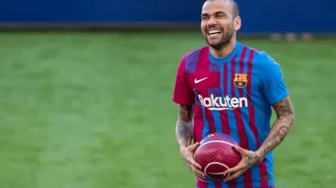 Presentation Of Dani Alves As New Player Of FC Barcelona