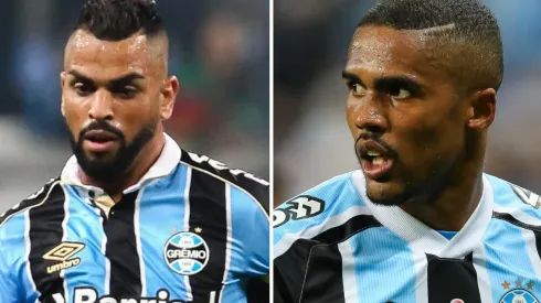 Fotos: Pedro H. Tesch/AGIF - Maicon e Douglas Costa: volante se manifestou em publicação do atual camisa 10 do Grêmio
