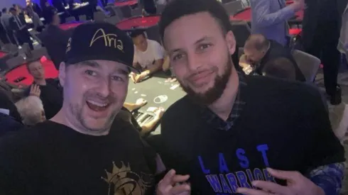 Phil Hellmuth e Stephen Curry são craques nas respectivas modalidades (Foto: PokerNews)