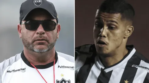 Fotos: Pedro Souza / Atlético / Divulgação – El Turco e Echaporã: técnico minimizou erro do jovem atacante