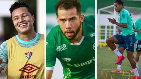 Montagem: fotos de Lucas Merçon/FFC, Luiz Erbes/AGIF e Alexandre Vidal/CRF - Carille pediu relação de 9 reforços antes de sair do Santos