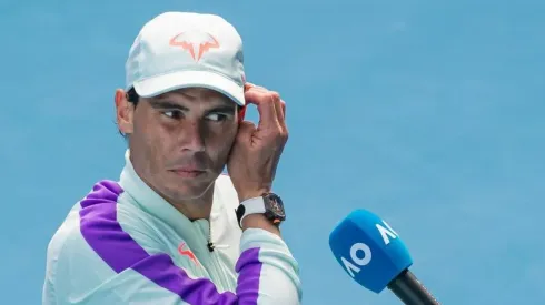Foto: Getty Images - Rafael Nadal em entrevista no Australian Open