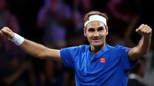 Federer atuando na Laver Cup de 2019