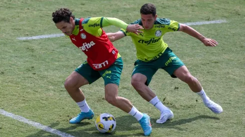 Foto: Fabio Menotti / Ag. Palmeiras - Fabinho (à direita) é uma das crias da base campeã da Copinha que pode receber chances de Abel na Copa do Brasil