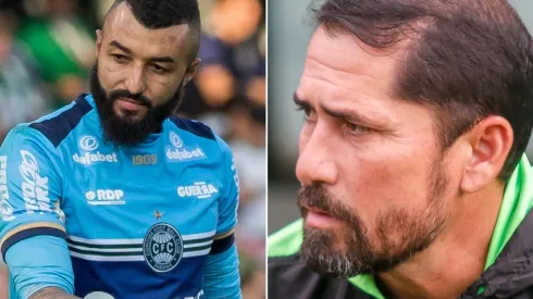 Fotos: Robson Mafra/AGIF e Gabriel Machado/AGIF - Muralha e Morínigo: técnico do Coritiba avaliou erro cometido pelo goleiro