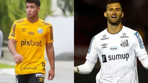 Foto Marcos Leonardo: Fernanda Luz/AGIF e Foto Léo Baptistão: Thiago Calil/AGIF | Marcos Leonardo aponta dupla perfeita no Santos