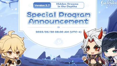 Genshin Impact revela Programa Especial da Versão 2.7