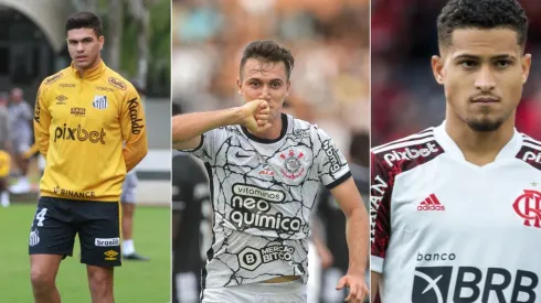 Foto: Robson Mafra/AGIF; Foto: Fernanda Luz/AGIF; Foto: Thiago Ribeiro/AGIF - Rodrigo Fernández do Santos, Piton do Corinthians e João Gomes do Flamengo