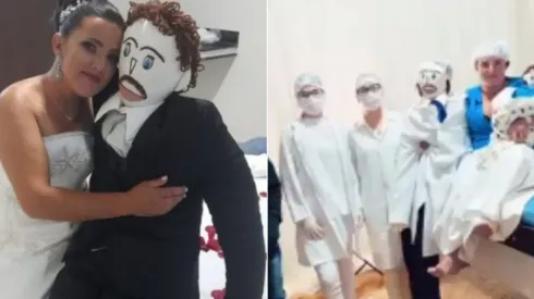 Mulher se casou com boneco de pano.