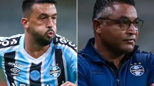 Fotos: Lucas Uebel/Grêmio/Divulgação – Edilson e Roger Machado: lateral e técnico abriram o jogo sobre polêmica