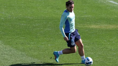 Cesar Greco/Palmeiras - Veiga treina, mas não deve ser titular no Palmeiras