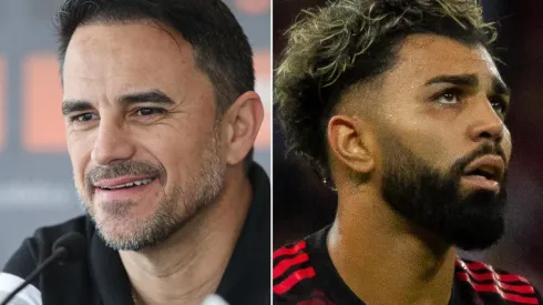 Fotos: Pedro Souza / Atlético / Divulgação e Fernando Moreno/AGIF - Caetano e Gabigol: frase polêmica do atacante repercutiu nos bastidores