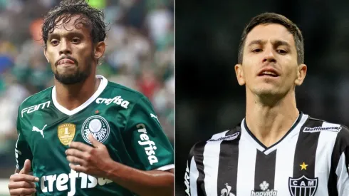 Foto: Marcello Zambrana/AGIF; Foto: Fernando Moreno/AGIF- Scarpa do Palmeiras e Nacho do Atlético-MG