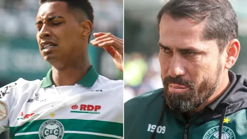 Fotos: Gabriel Machado/AGIF - Alef Manga e Morínigo: atacante foi consolado pelo treinador do Coritiba