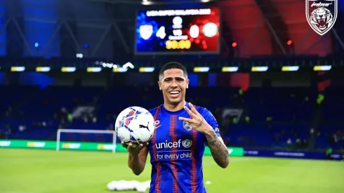 Foto: Divulgação/Johor FC – Ex-Fortaleza, Bergson é o artilheiro isolado do Johor FC na Liga Malásia