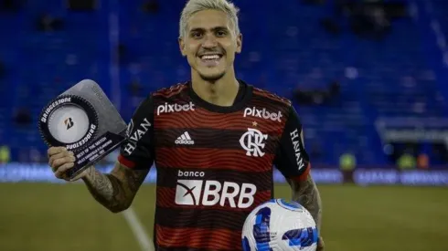 Foto: Marcelo Cortes/ CRF | edro ficou sem a bola do jogo, mesmo após registrar hat-trick