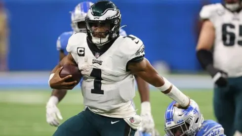 Jalen Hurt contra o Lions na primeira rodada