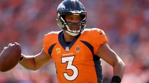 Russell Wilson durante o jogo contra o Texans