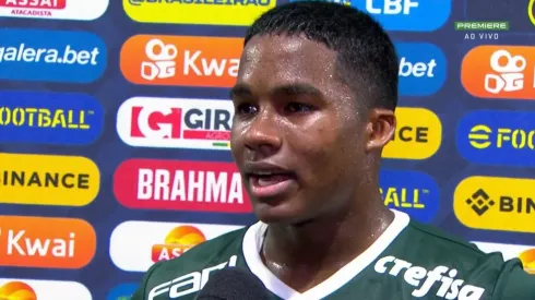 Endrick fez a sua estreia no Palmeiras (Foto: Reprodução/Premiere)
