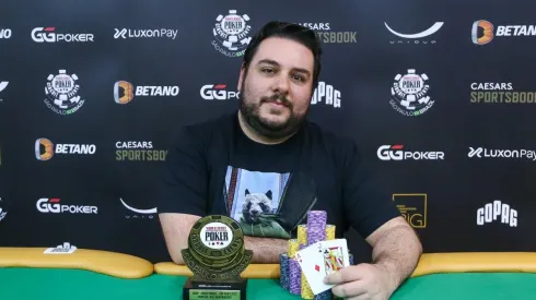 Rafael D´Auria foi o grande campeão do Freezeout na WSOP Brazil (Foto: Rafael Terra/WSOP Circuit)