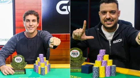 Fernando Oliveira (esquerda) e Marcelo Lontra (direita) venceram torneios na WSOP (Foto: Rafael Terra/WSOP Brazil)