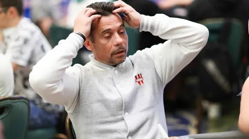 Jogador de poker se desespera com bad beat sofrida (Foro: Carlos Monti/PSPC 2019)
