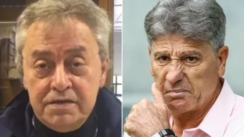 Fotos: Reprodução/YouTube e Pedro H. Tesch/AGIF – Guerrinha e Renato: comentarista questionou indicação do técnico