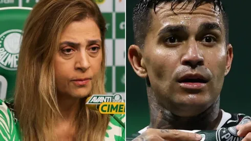 Foto: Cesar Greco/Palmeiras/Divulgação - Leila Pereira e Dudu: renovação do atacante com Palmeiras está em pauta