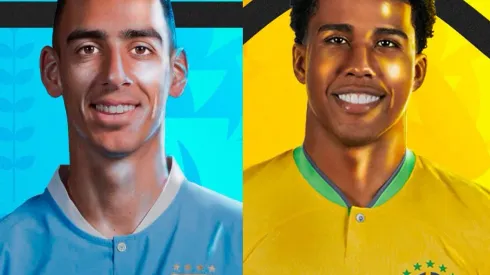 Foto: Reprodução/@somosvascocrvg - Pumita e Andrey Santos foram convocados por Uruguai e Brasil