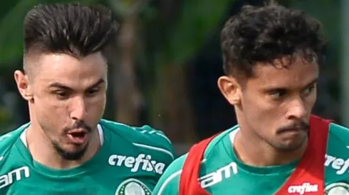 Willian Bigode e Gustavo Scarpa em treino na época de Palmeiras - Foto: Bruno Ulivieri/AGIF