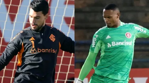 Fotos: Ricardo Duarte/Inter/Divulgação - Keiller e John: goleiros disputam posição no Inter