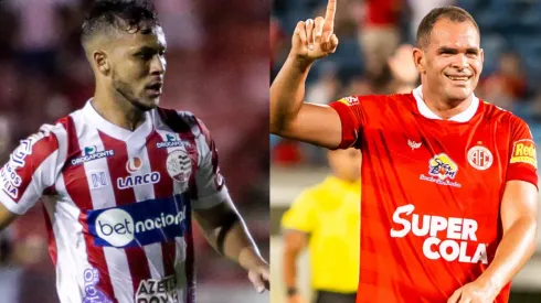 Foto: Rafael Vieira/AGIF com Gabriel Santiago do Náutico / Foto: Alexandre Lago/AGIF com Wallace Pernambucano do América-RN