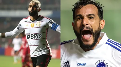 Gabigol pelo Flamengo. Foto: PhotoSport/AGIF Henrique Dourado pelo Cruzeiro. Foto: Gilson Junio/AGIF