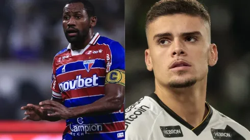 Tinga pelo Fortaleza. Foto: Ettore Chiereguini/AGIF Gabriel Pec pelo Vasco. Foto: Robson Mafra/AGIF