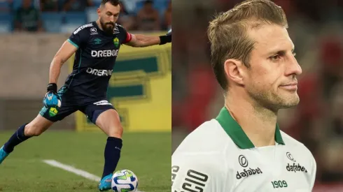 Walter pelo Cuiabá. Foto: Gil Gomes/AGIF Henrique pelo Coritiba. Foto: Robson Mafra/AGIF